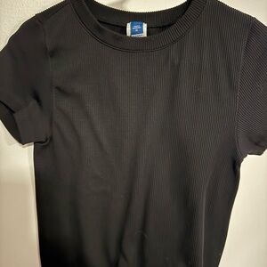 Black Ribbed Women's Top